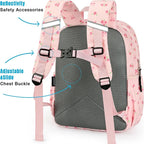 STEAMEDBUN Corduroy Toddler Backpack for Girls Boys 2-4, Kids Preschool Backpack for Kindergarten - Pink Rose