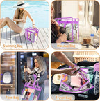 Hoiny Clear Bag for Stadium Events Approved, 12x6x12 Large Transparent Tote Bag with Zipper for Gym Concert Sports Festivals