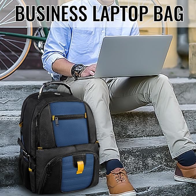 YOREPEK Large Backpack for Men, Extra Large Laptop Backpacks for Men Women, Water Resistant Travel Backpack Airline Approved Business Work Bag Fits 18.4 Inch Computer, Black