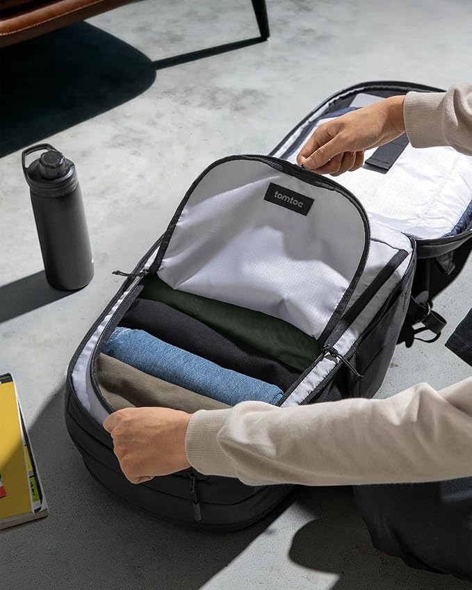 tomtoc Laptop Backpack 32L, Large Business Work Bag Fits 15.6-16 Inch Laptop, Water-Resistant Durable Computer Travel Backpack for Business Trip, Weekend Getaway