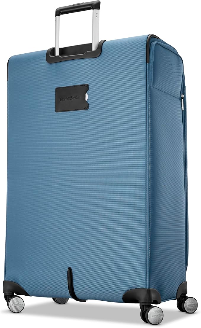 Samsonite Soft-Sided 29-Inch Lightweight Large Checked Expandable Element Suitcase: Durable, 360° Spinner Wheels, Adjustable Telescopic Handle, 2 Front & 1 Side Pocket- Captains Blue