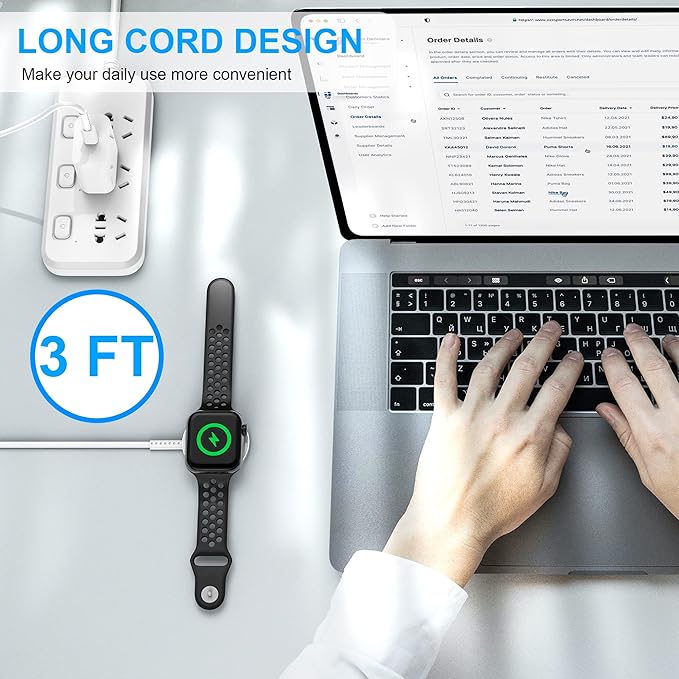 for Apple Watch Charger Fast Charging, 3.3FT Magnetic Charging Cable with USB C Wall Charger Compatible with iWatch Series Ultra/SE/11/10/9/8/7/6/5/4/3/2/1