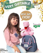 Naturally KIDS Pink Dinosaur Toys for Girls, Dinosaur Gifts for Girls 2-5 Year Old, Toddler Backpack