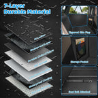 URPOWER Upgraded PU Leather Back Seat Extender for Dogs - Large Hard Bottom Dog Car Seat Cover Holds 550lbs, Waterproof Dog Hammock Pet Bed with High-Density Foam Non-Slip Backseat Protector