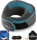 Travel Neck Pillow for Airplane -Memory Foam Travel Pillow for Long Flights/Car Sleep 360° Support Airplane Pillow, With Eye Mask & Earplugs, Portable Carry Bag | Airplane Accessories Washable Cover