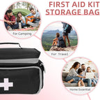ALSLEA First Aid Bag Empty, Small Medicine Bag Portable Medical Supplies Organizer for Travel, Home, Office, Car, Outdoor, Camping, Hiking (Black)