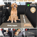 Lekereise Dog Car Seat Cover for Back Seat,Large Hard Bottom Dog Hammock for Car,Camping Air Mattress, Hammock Travel Bed for Truck Car SUV (Black)