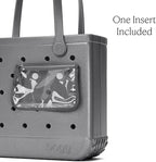 BOGG BAG Medium Tote – 15” x 12.5” x 5” – Durable, Washable, Tip-proof – Beach, Pool, Boat, Work, Sports (Silver Shimmer)