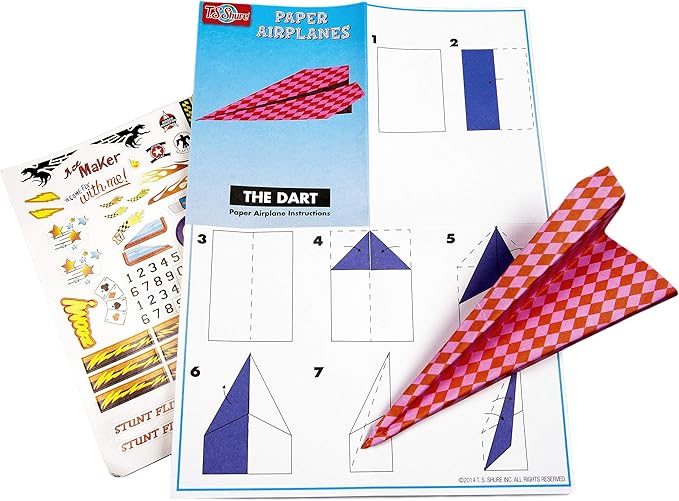 TS Shure by Bendon Paper Airplanes Mini Activity Tin with 20 Paper Airplanes and Sticker Sheet 50435