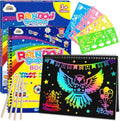 ZMLM Scratch Paper Art-Crafts Gift: 2 Pack Rainbow Notebooks Supplies Independence Day Toys for 3 4 5 6 7 8 9 10 Years Old Girls and Boys Kids Birthday Party Travel Games July 4