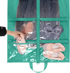 KEEGH Clear Garment Bags for Dance Costumes 40 inch Dance Garment Bags for Dancers Hanging Clothes for Closet Storage, with 4 Zipper Pockets for Dance Competitions, Ballet, Theatre, 6 Pack, Green