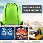 PLULON 2Pcs Drawstring Bags Bulk Drawstring Backpack Green Yellow String Backpack Cinch Sack Sport Gym Backpack Bags for Yoga Traveling Outdoor Sports