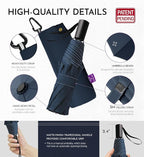 Windproof Travel Umbrella - Manual Open Close with No Rebound for Seniors & Kids, 43" Compact and Portable for Rain, Thoughtful Gift for Wife Husband Child