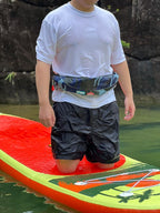 Automatic Inflatable Belt Pack Water Sports Jacket Waist Belt PFD for SUP Paddleboarding Fishing Boating Kayaking（fit 80-330 lbs） (Dark blue camouflage)