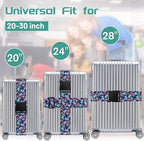 Slohif Luggage Straps for Suitcases Travel Belt Accessories Luggage Connector Identifiers 2 Pack Over Handle with Buckle Unique Nylon Adjustable Strap for Sleeping Bag Car Seat Floral