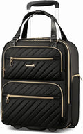 LUGGEX Underseat Carry On Luggage with Wheels, UDK Stylish Lightweight Under Seat Luggage, Soft Sided Personal Item Suitcase for Short Trip (UX-Core, Black, 16 Inch)