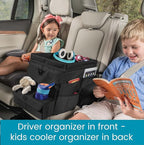 High Road CarHop Front Seat Car Organizer with Car Cup Holder, Passenger Seat Tray and Padded Filing or Cooler Compartment with Side Pocket Storage
