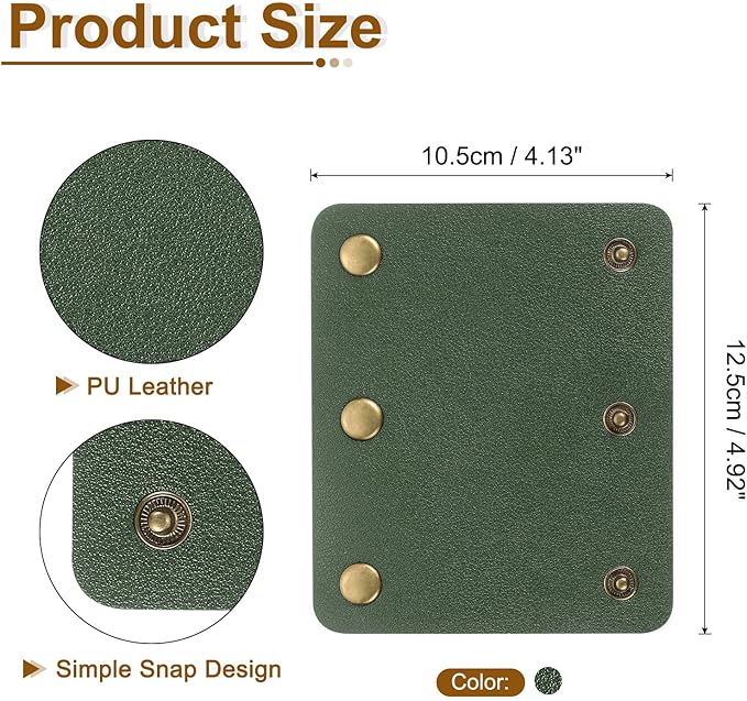 uxcell 4Pcs Handbag Handle Cover, PU Leather Luggage Handle Wraps, Luggage Grip Protector for Purse Tote Bag Suitcase, Dark Green