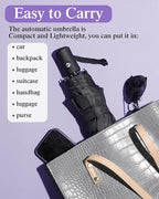 Yahenda 4 Pack Windproof Travel Umbrella Automatic Open & Close Folding Umbrellas for Rain Portable Umbrella Set for Men Women Backpack & Car Essentials
