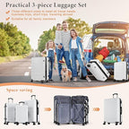 Sweetcrispy Carry on Luggage, Hard Shell ABS Suitcase with Double Spinner Wheels, Lightweight Expandable Rolling Suit Case with TSA Lock, 24 Inch Cream White