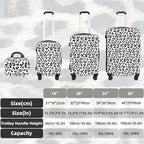 Luggage Sets 4 Piece Leopard Print, ABS+PC Hardside Suitcase Set with 360° Silent Spinner Wheels, TSA Lock, Lightweight Rolling Travel Luggage with Adjustable Handle, 14/20/24/28 Inch (Leopard White)