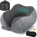 Cirorld Neck Pillow for Traveling, Travel Pillows for Airplanes,100% Pure Memory Foam Travel Neck Pillow, Adjustable Flight Pillow, Portable Plane Accessories with Eye Mask, Earplugs, Carry Bag