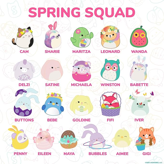 Original Squishmallows Puffy Stickers, 33 Stationery Stickers, Spring Theme