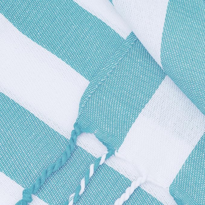 Set of 6 Turkish Beach Towel, Cotton Beach Towels, 36 x 71 Inches Turkish Towel, Sand Free, Quick Dry, Lightweight Beach Towels for Adult Blue