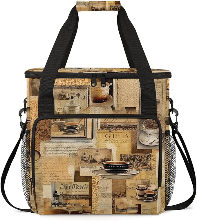 Coffee Maker Carring Bag Travel Storage Tote Bag Compatible with Keurig K-Mini or K-Mini Plus Portable Single Serve Coffee Brewer Case with Pockets for K-cup Pods(Bag Only)