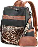 AGLOD Vegan Leather Laptop Backpack for Women 15.6 Inch Work Backpack Purse for Travel College