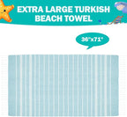 YSYJ Turkish Beach Towel 36 Pack Extra Large Beach Towels 36"x71" Soft Turkish Towel Bulk Sand Free Quick Dry Bath Towels Blanket for Adult Blue