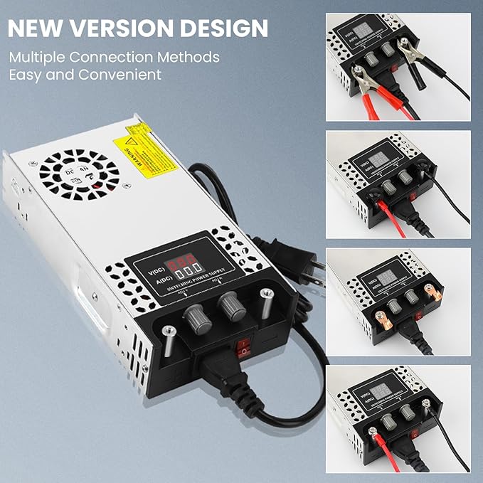 Adjustable 0-60V Power Supply 10A 600W, 110V AC to DC 0-60V Buck Converter 0-10A 600W Power Supply with LCD Display Adjustable Voltage Current 110V/220V AC to 60V DC Converter