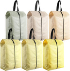 6 Pcs Travel Shoe Bags with Zipper Nylon Portable Waterproof Suitcase Shoe Organizer Packing for Golf(L,Yellow)