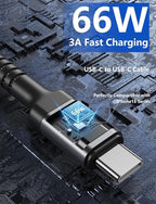 USB C Cable 10FT, USBA to USBC Cable, USBC to C Cable, 2Pack Type C Fast Charging Cables Nylon Braided Cable for iPhone 17/16/15/Pro/Plus/Pro Max/Samsung/LG, with USB C Female to USB A Male Adapter