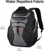 KROSER Travel Laptop Backpack 17.3 Inch XL Computer Backpack with Hard Shell Saferoom RFID Pockets Water-Repellent Business College Daypack Stylish Bag for Men/Women-Black Grey