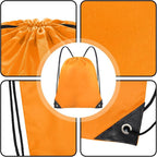 Grneric Drawstring Backpack Bulk 28 PCS Drawstring Bags String Backpack Cinch Bag Sackpack for Men Women Gym (Orange)
