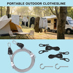 Retractable Clothesline Outdoors, Travel Clothes Drying Line, Heavy Duty Dual Pulley System with Nylon-Coated Steel Wire, Portable Laundry Line for Camping, Backyard, RV, Cruise Ships (40Ft)