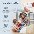 Miss Mouth's Messy Eater Laundry Detergent Sheets - 60 Loads Travel Friendly Detergent Sheets - Hypoallergenic, Sensitive Skin Safe, Pediatrician and Dermatologist Tested, Fragrance Free