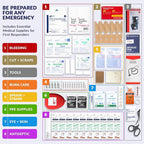 MFASCO Complete Emergency Response First Aid Kit Trauma Bag - 415 Piece Fully Stocked Supplies for Disaster Preparedness | For Business, Schools, Organizations, Groups, Home Safety (Reflective Orange)