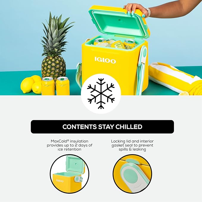 Igloo Tag Along Too Coolers | Insulated Hard Shell Picnic Style Cooler | Rolling Ice Chest