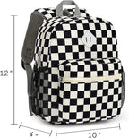 STEAMEDBUN Corduroy Toddler Backpack for Boys Girls 2-4, Kids Preschool Backpack for Kindergarten - Checkered