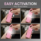 POM Personal Safety Alarm for Women – 130dB Loud Emergency Siren, USB-C Rechargeable with Bright LED Flashlight, Portable Keychain Design for Self Defense, Purse, Backpack & Travel (Pink)