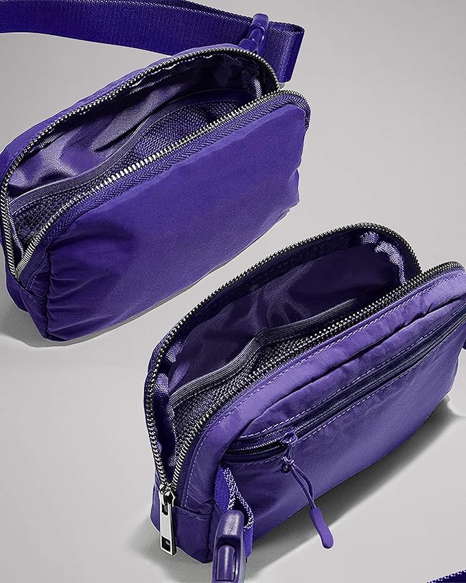 YOSHUYUKI Cross Body Fanny Packs for Women Men Fashion Waist Bag Pouch Nylon Small Travel Crossbody Bags Mini Purse Everywhere Belt Bag Bum Bag with Adjustable Strap for Workout Running Hiking Violet