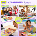 4 Pack Snack Containers Bento Box Adult Lunch Box,Meal Prep Container, Reusable Food Storage lunch Containers Stackable for Work, Travel and Gym (Pink, Orange, Green, Purple)