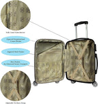 World Traveler VentureX Airline Approved 2-Piece Carry-On Luggage Set – Lightweight Hardside Polycarbonate Suitcase with Spinner Wheels - Butterfly