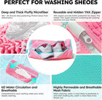 Shoe Washing Machine Bag: Shoe Washing Bag Keeps Clean - Reusable Laundry Shoe Bag for Sneaker Tennis Shoes Unstain Cleaner Kit(Pink 2 Pcs)