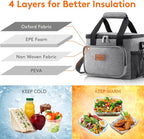 Lifewit Medium Lunch Bag, Insulated Lunch Box, Soft Cooler Cooling Tote for Adult Men Women, Gray 12-Can (9L)