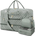 Large Women Travel Duffle Bag, Weekender Bags for Women with Shoe Compartment, Carry on Overnight Bag with Toiletry Bag, Gym Duffel Bag with Wet Pocket, Hospital Bags for Labor and Delivery 3 PCS Set