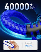 USB A to USB C Cables Fast Charging [2 Pack 3FT], USB to USB C Cable for CarPlay, iPhone USB Type C Charger Durable Braided USBC Cord for iPhone 17/16/15/Pro Max, Samsung Galaxy S23 and More-Blue