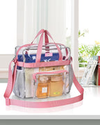 MAY TREE Clear Vinyl Tote Bag, Pink, 12 x 6 x 12 in